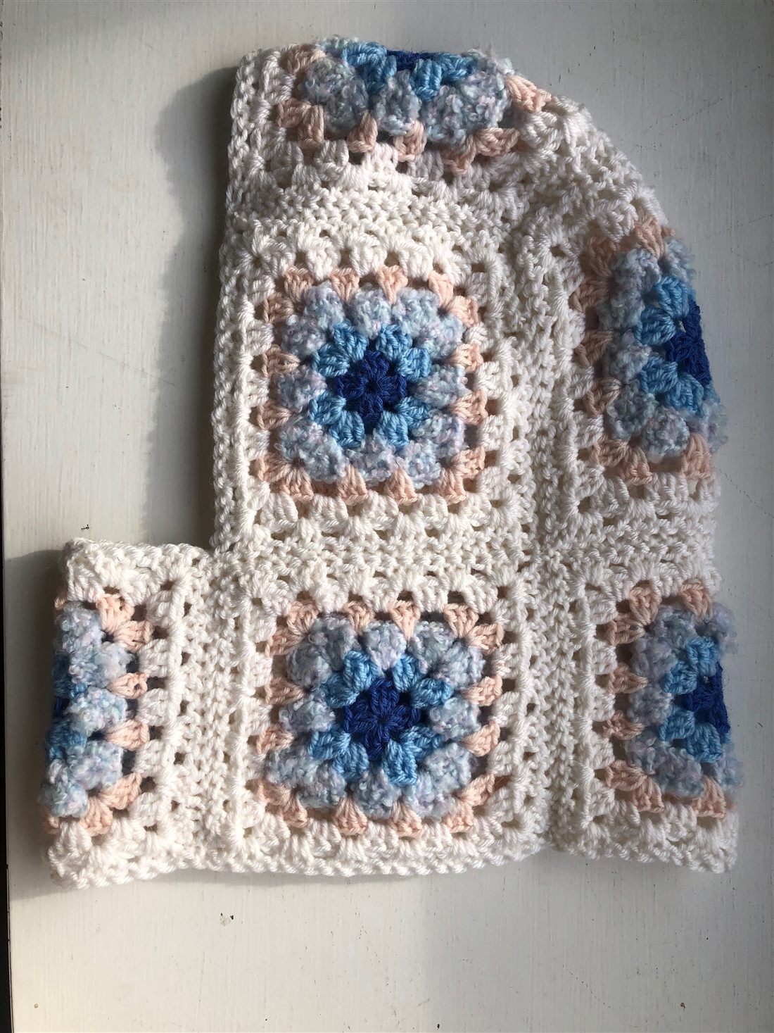 Crochet accessory detailed with reclaimed jewelry